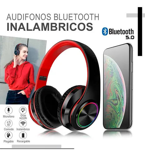 Audifonos Diadema Bluetooth Manos Libres Con Luz Led Rgb