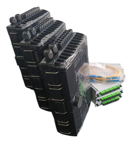 Caja Nap Fibra Óptica 2+16 Splitter Cass 1x8 Sc/apc X 3u Negro