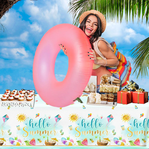 Pack 3 Manteles Veraniegos Hello Summer Desechables Para Fie