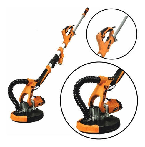Lijadora Aspiradora Yeso Pared Techo Con Bolsa Lusqtoff Color Naranja Frecuencia 50 Hz
