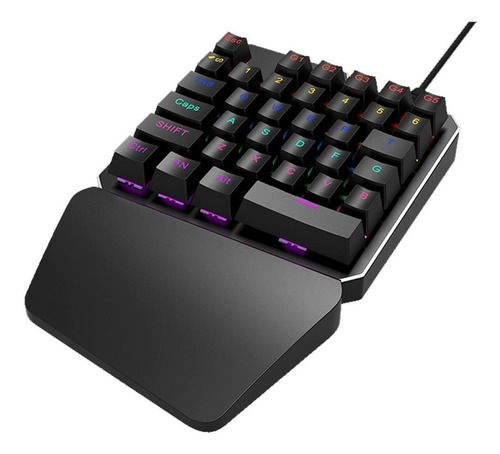 Imagen 3 de 4 de Teclado gamer HXSJ J100 HXSJ Blue color negro con luz rainbow