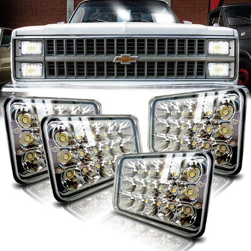 Kit 4 Faros Led Alta Y Baja Cheyenne Suburban Silverado Ck