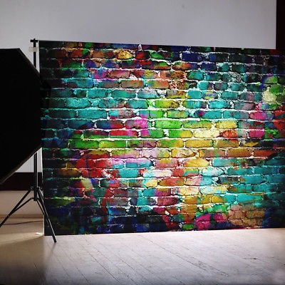 7x5ft Ladrillo Colorido Muro Tema Creativo Fotografía Apoyos