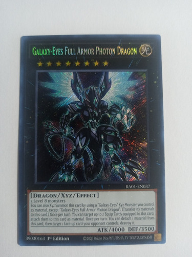 Galaxy-eyes Full Armor Photon Dragon - Secret Rare    Ra01