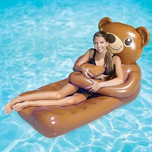 Imagen 3 de 5 de Sillon Flotador Inflable Swimways Oso Teddy Para Adulto