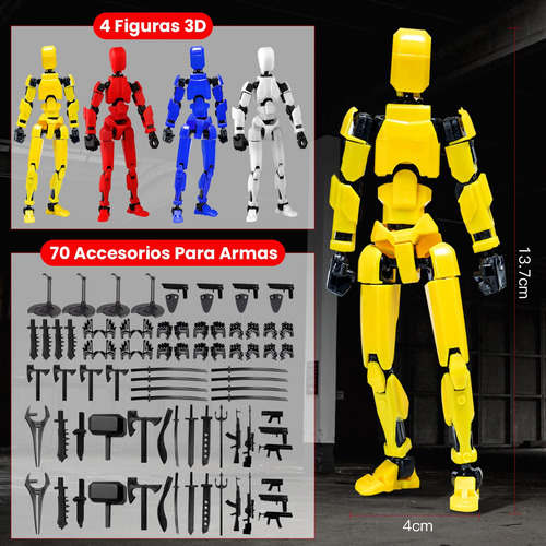 Juego De 4 Lucky Dummy T13 Figure, Robot Multiarticulado