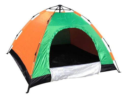 Barraca Camping 2 Pessoas Monta Sozinha Automática Dobrável Cor Laranja/Verde