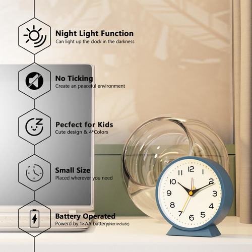 Reloj De Despertador Analógico Ayrely® 4.5, Reloj De Batería