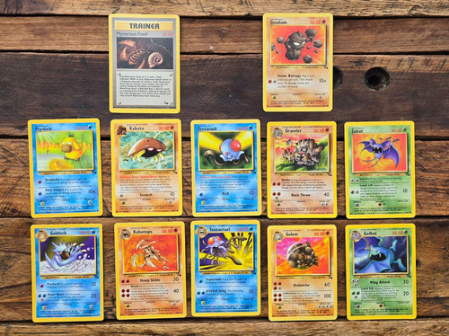 Pokemon Lote 12 Cartas Tcg Fossil 1999 Nm Ingles Lote 12 Tarjetas Fossil Inglés (Usado)