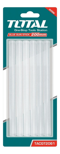 Barra de pegamento para pistola eléctrica Total Tools TACGT2061 color blanco - pack x 6 unidades y 20cm de largo