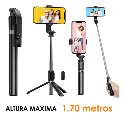 Trípode Soporte Para Celular Cámaras 170 Cm + Bluetooth