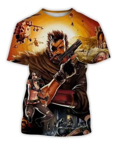 Camiseta De Hombre Con Estampado 3d Metal Gear Solid