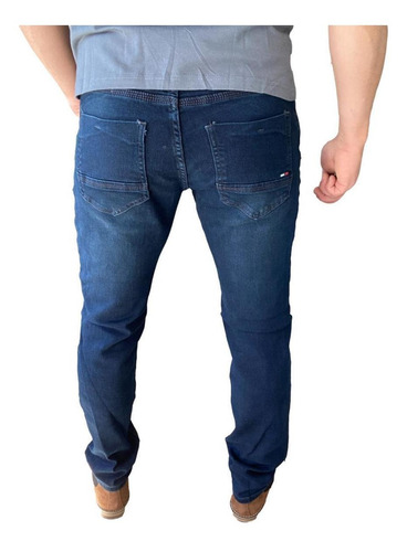 Imagen 6 de 7 de Pantalón Tela Jeans Straight Fit Azul Oscuro