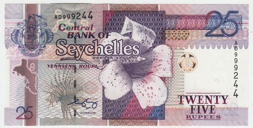 Seychelles Billete 25 Rupees Unc Nd ( 1998 ) Pic 25