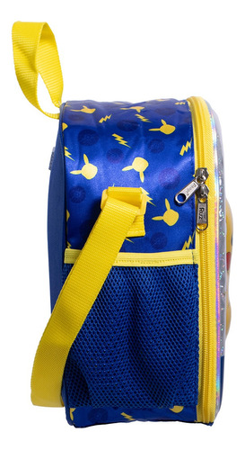 Kit Mochila Pokemon Lonchera Lapicera Ruz Original Primaria Azul Azul
