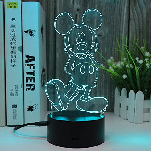 Figura Raton Mickey Minnie Mouse Brillante Anime Luz Led 3d