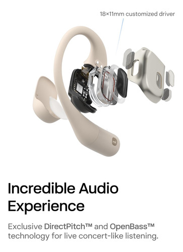 Auriculares Bluetooth Shokz Openfit Openear Beige Con Micróf