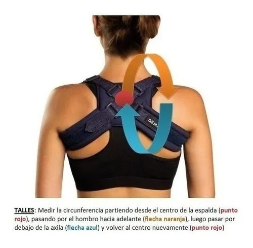Imagen 4 de 5 de Corrector Postural Espalda Espaldera Soporte Clavicula Dema
