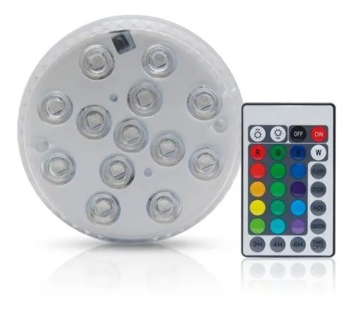 Pack X2 Luminaria Led Sumergible Rgb 16 Colores Ip68 A Pila 