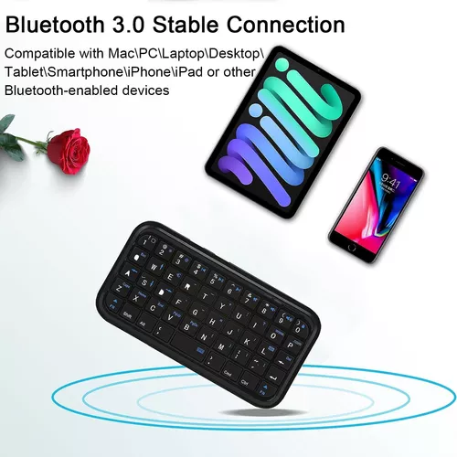 Teclado Bluetooth 3.0, recargable mini delgado tamaño de viaje, teclado  inalámbrico de bolsillo, pequeño teclado portátil de 49 teclas para PC