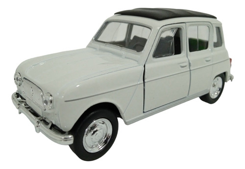 Renault 4 Escala 1:32 Welly / 12cms. Blanco. Metálico.