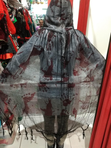 Capa Capucha Terror Negra Halloween Disfraz Cotillon
