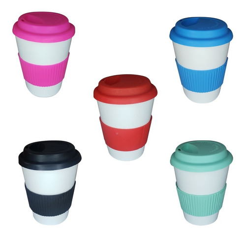 Imagen 2 de 5 de Vaso Termico Sublimable Agarradera Tapa Silicona Pack X 12