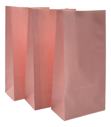 Bolsitas Golosineras Papel Cumpleaños Colores Pastel X 20u Color Rosa Liso