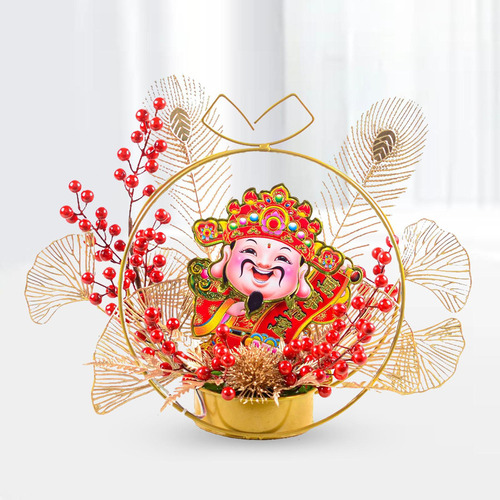 H+ Adornos De Año Nuevo Chino Flor En Maceta Artificial