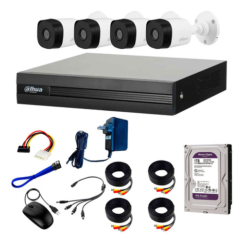 Kit De 4 Cámaras Full Hd Kit-xvr4c8ch-1tb-28 Dahua