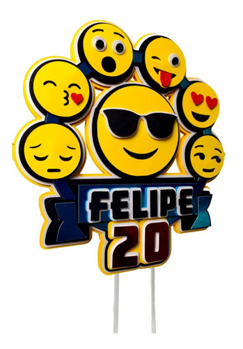 Adorno Para Torta Emoji Cake Toppers 3d