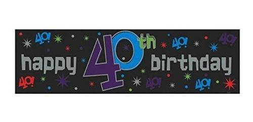 Banner Fiesta 40 Cumpleaños, 65  X 20 