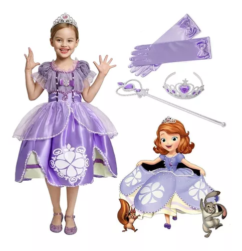 Vestido Princesa Sofia Luxo Para Aniversário Infantil em Promoção