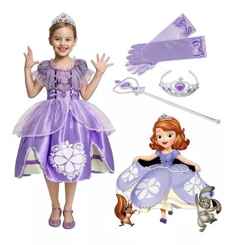 Fantasia Infantil Princesa Sofia Vestido Princesa Sofia Luxo Princesinha  Sofia