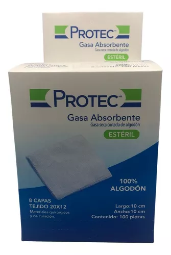 Gasas Estériles Protec Absorbentes 7.5cm X 5cm C/100 Piezas