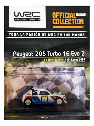 Autos Rally Wrc Esc 1/43 N° 10 Peugeot 205 Turbo 16 (1985)