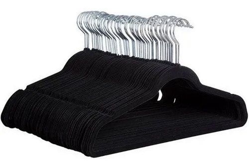 Imagem 6 de 6 de Kit 50 Cabides De Veludo Slim Antideslizante Para Roupas