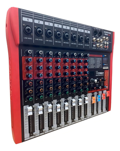 Mesa De Som Soundvoice 8 Canais Mr802 Mixer Bluetooth Bivolt