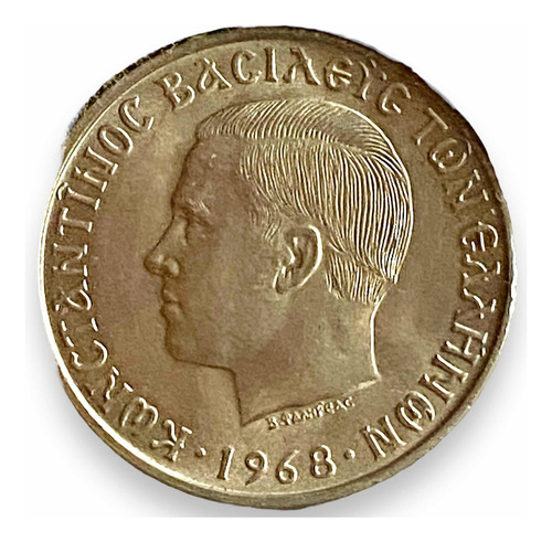 Wow Moneda Griega De 10 Dracmas Año 1968 (Usado)
