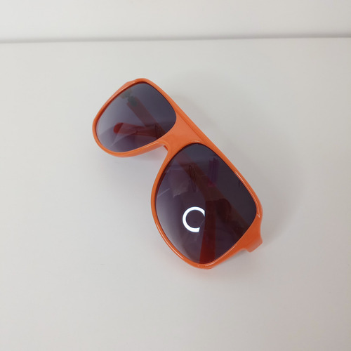 Anteojos De Sol Aviador Aesthetic Retro Oversize Lente Degrade Varilla Naranja Armazón Naranja