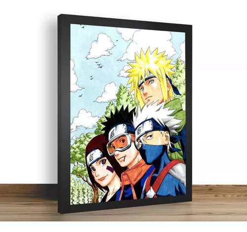 Quadro decorativo Emoldurado Kakashi Anime Naruto Arte Desenho