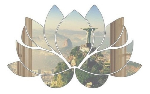 Espelho Flor De Lótus Decorativo 60x40 Cm - Promoção