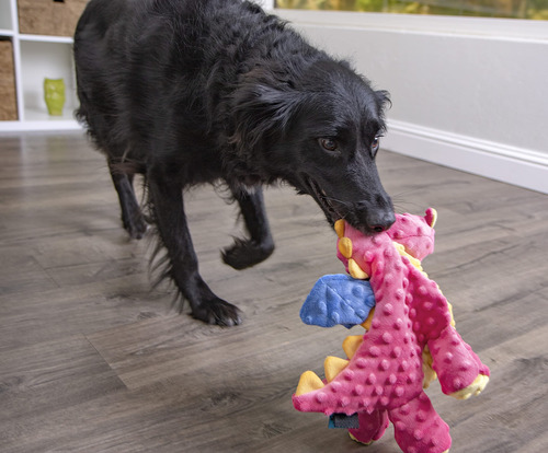 Juguete Para Perros Godog Bubble Plush Dragons Squeaky Chew