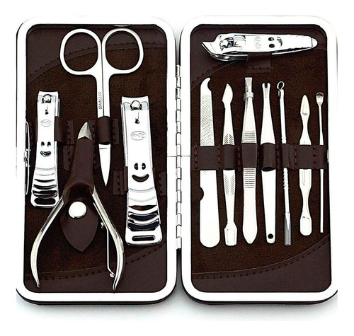 Cortador de unhas ponta reta Correia prateado - kit com 12