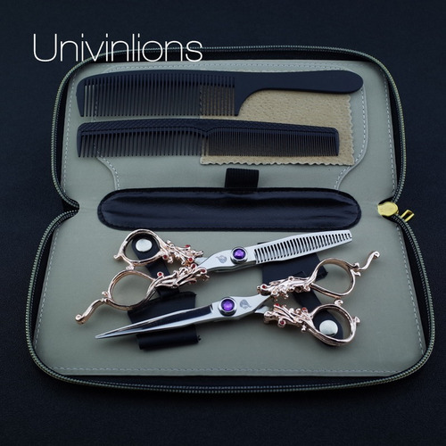 Kit Tesoura Profissional Cabeleireiro 6 Super Luxo