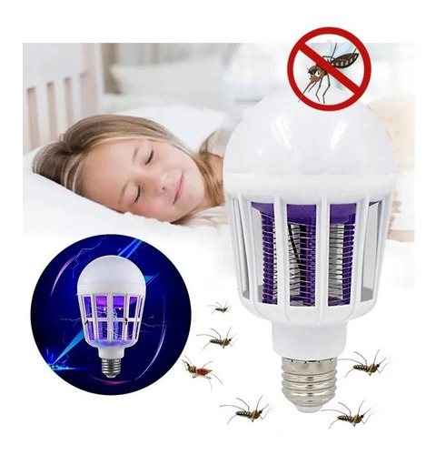 Imagen 3 de 10 de Foco Led Mata Insectos / Dual Blanco -violeta /220v