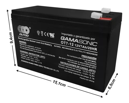 Bateria Gel 12V 7Ah Long, Precio batería gel