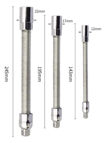 Extensor De Trinquete Flexible, 3 Unidades, 1/4, 3/8 1/2
