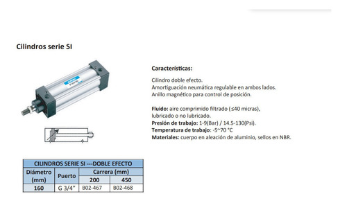 Cilindros  Serie Si  450mm  3/4  