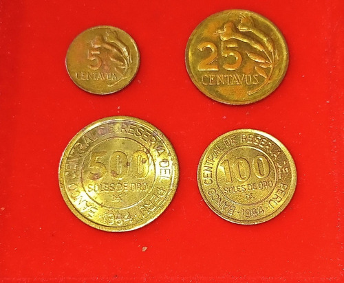 Serie De 4 Monedas De Peru Vf.